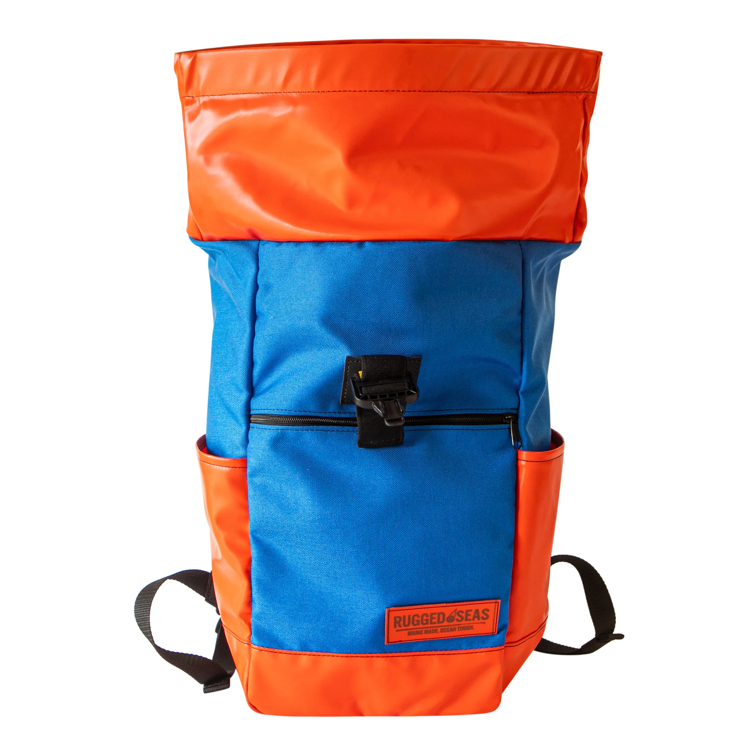 The Rugged Roll Top Backpack Blue Orange RUGGED SEAS